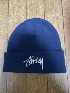 Stüssy ネイビー ニット帽 - メルカリ