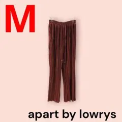 apart by lowrys　プリーツ素材　イージーパンツ　ブラウン　М　ポリ