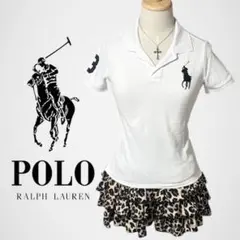 POLO ラルフローレン ポロシャツ 半袖 ビッグポニー 白 黒 Y2K