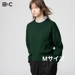 UNIQLO スムースコットンクルーネックセーター　グリーン　Mサイズ