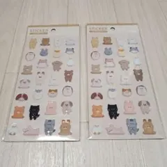 新品◇セリア ぷくぷくあにまる アニマル ぷっくりシール ２枚セット