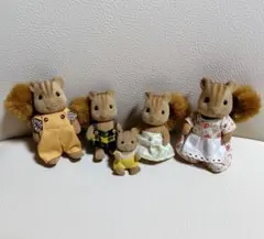 初期シルバニアファミリー　しっぽの大きいリス家族セット★平成レトロ★匿名配送