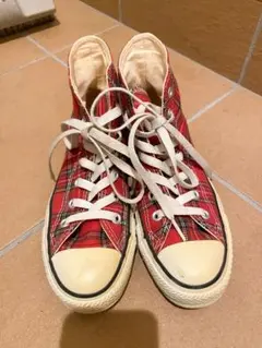 converse オールスター　ハイカットスニーカー　チェック柄