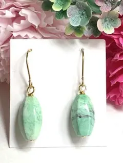 再販　天然石　バリサイト　一粒ピアス　No.A692