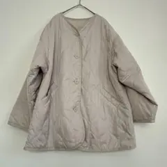 ノーカラー キルティングジャケット