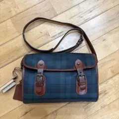 未使用 COACH チェック アクセサリーポーチ キャンバス タッセル付き