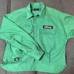 Stussy x Dickies コラボワークシャツ グリーン　Mのサムネイル