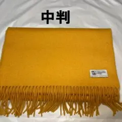 美品 ジョンストンズ カシミヤ100％ 中判ストール イエロー