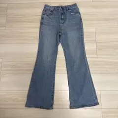 GU フレアデニムパンツ Lサイズ ライトブルー