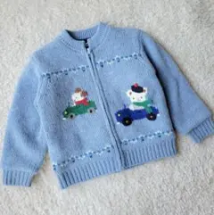 極美品✨️ ファミリア カウチン ジャケット ニット ブルー 100cm 男の子