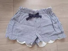 アプレレクール　チェック柄スカラップヘムパンツ 90