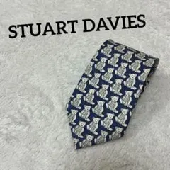 STUART DAVIES スチュアートデイビス　クマ柄 ネクタイ　総柄　ベアー