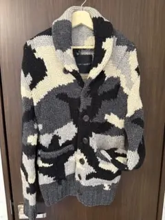 1piu1uguale3 BIG CAMO SHAWL CARDIGAN グレー