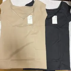キャミソール下着2色セット ベージュ ブラックのサムネイル