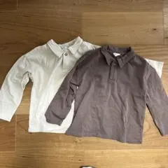 H&M 長袖カットソー 104cm ベージュ ブラウン