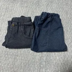 ダークブルー デニム バルーンパンツ　２点セット