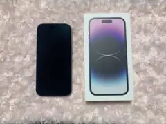 Apple iPhone 14 Pro ディープパープル 本体 背面割れあり