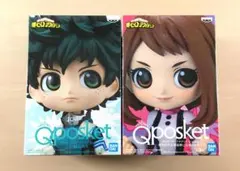 新品 Qposket 緑谷出久 B 麗日お茶子 フィギュア 2種セット ヒロアカ