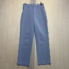 Fit more サイドパールストレートパンツ ライトブルーのサムネイル