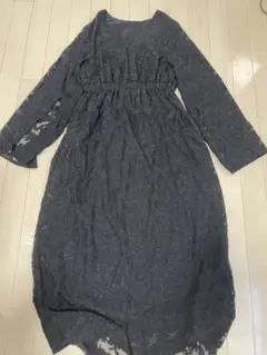 GRL ダークグレー レース ロングワンピース