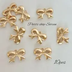 ゴールドリボンチャーム 10個 No.40