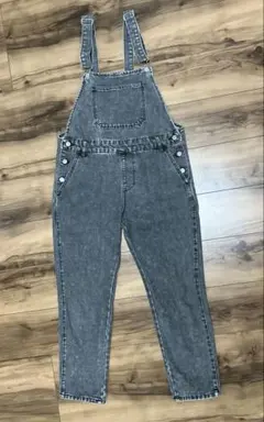 オーバーオール　サロペット　レディスM ブラックデニム　WORKS 小学高学年〜