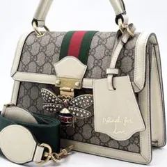 GUCCI クイーンマーガレット 2WAYバッグ シェリーライン GG 蜂