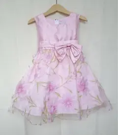 キャサリンコテージ★フォーマルドレス★花柄プリント★オーガンジー★ピンク★100