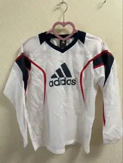 adidas 長袖ピステ 150 ホワイト/ネイビー/レッド