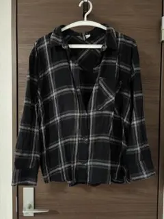 H&M DIVIDED 長袖シャツ ブラックチェック