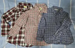 長袖チェックシャツ3枚セットまとめ売り