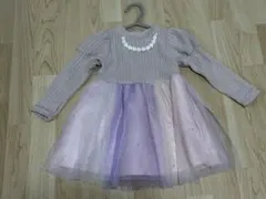 ベビー ワンピース 90 ピンク レース 長袖 秋冬