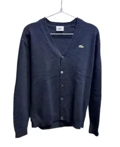 LACOSTE ラコステ カーディガン 羊毛80%キャメル20% M 黒