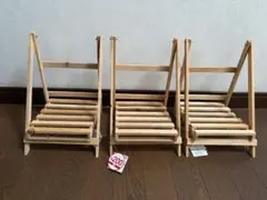 【新品未使用】ダイソー 木製花台 折りたたみ式 3個セット　インテリアナチュラルのサムネイル