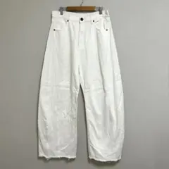 リエディ ホワイトデニム ワイドパンツ 【XL】 白 カットオフ コットン