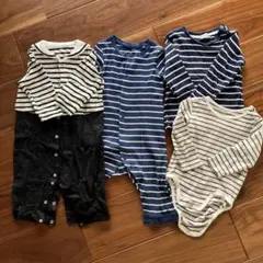 ボーダーロンパース　UNIQLO コムサ　H&M ベビーロンパース　70