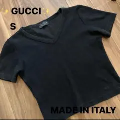 ✨GUCCI ✨Vネック Tシャツ ブラック Sサイズのサムネイル