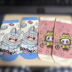 キッズ靴下 キャラクター柄 2足セット