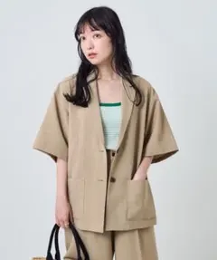 【新品】FREAK'S STORE リネンタッチ ショートスリーブジャケットのサムネイル