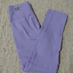 minomomoリブ編みレギンス　パープルS