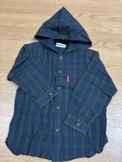Moujonjon フード付きチェックシャツ 100サイズ