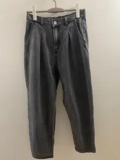 デニム　ウォッシュグレー　レディース　太め