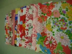 可愛い古典柄ミニ⑦　女児子供着物生地はぎれ14枚吊るし雛つまみ細工材料