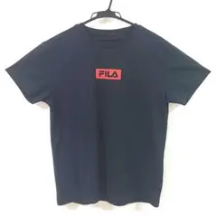 Lサイズ　FILA　半袖シャツ　ブラック　フィラ　Tシャツ　ワンポイント　ロゴ