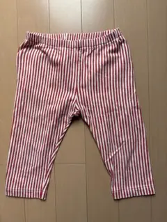 UNIQLO 赤と白のストライプ レギンス 100cm 早い者勝ち