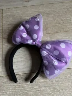 ミニーマウス風 紫色 水玉カチューシャ