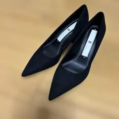 ZARA ポインテッドトゥ パンプス 黒 大理石柄 38