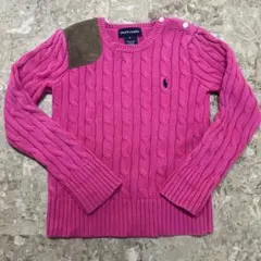 Ralph Lauren ピンク ケーブル編みセーター 6