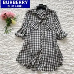 バーバリーブルーレーベル ボウタイ ノバチェック シャツワンピ ミニ y2k