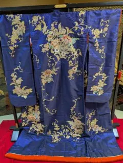 豪華 色打掛 藍色インド刺繍 金糸刺繍 - メルカリ